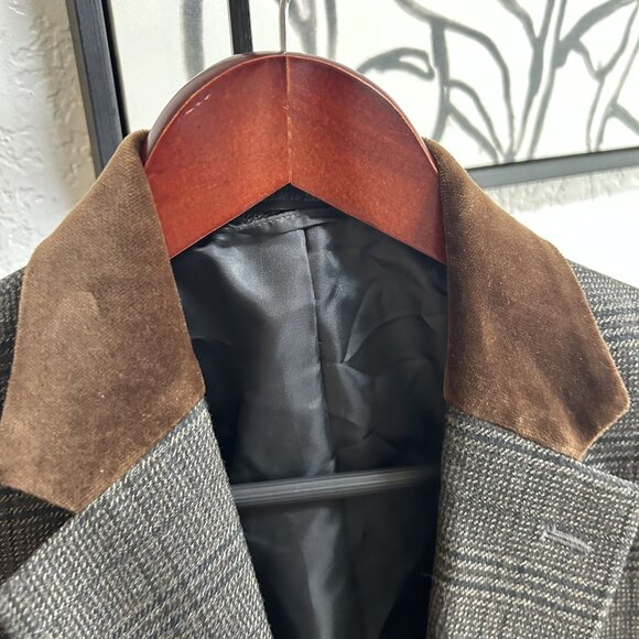 Lauren Ralph Lauren Mens Vintage Sport Coat Velvet Brown Collar Size 38S - Picture 4 of 8